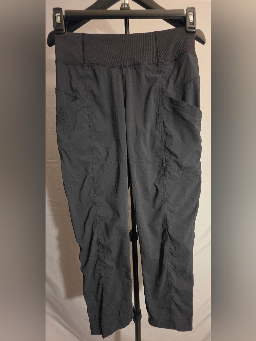 Prana Black Capri Cargo Joggers with Wide Waistband